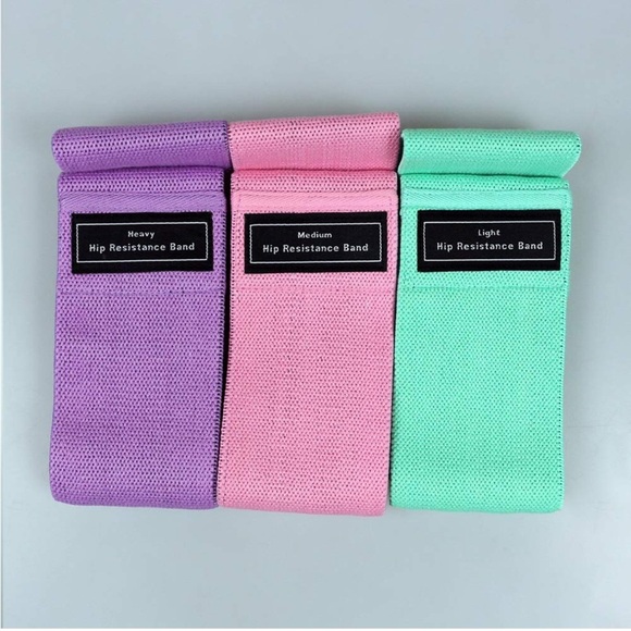 Brand New 🆕 Set of Three Resistance Bands in Purple, Pink, and Green - Picture 1 of 4